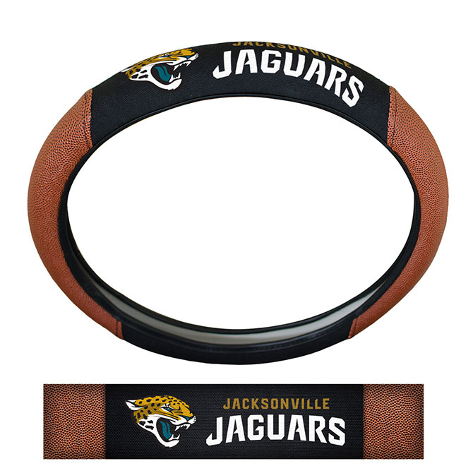 Jacksonville Jaguars Steering Wheel Cover - Premium Pigskin - Special Order
