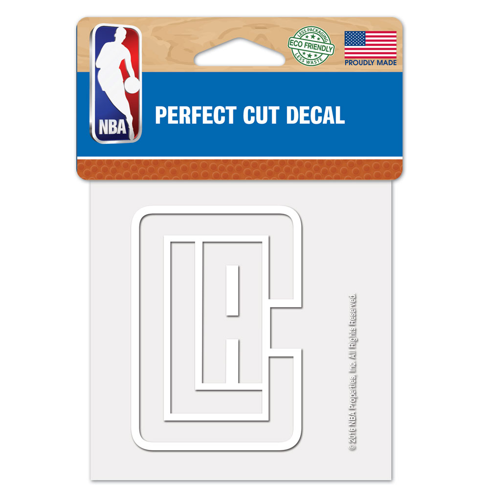 Los Angeles Clippers Decal 4x4 Perfect Cut White - Special Order