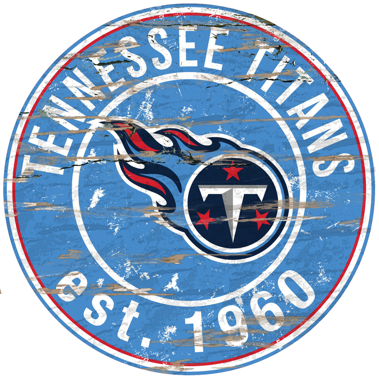Tennessee Titans Wood Sign - 24 Round - Special Order