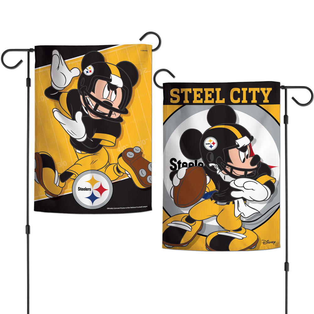 Pittsburgh Steelers Flag 12x18 Garden Style 2 Sided Disney - Special Order