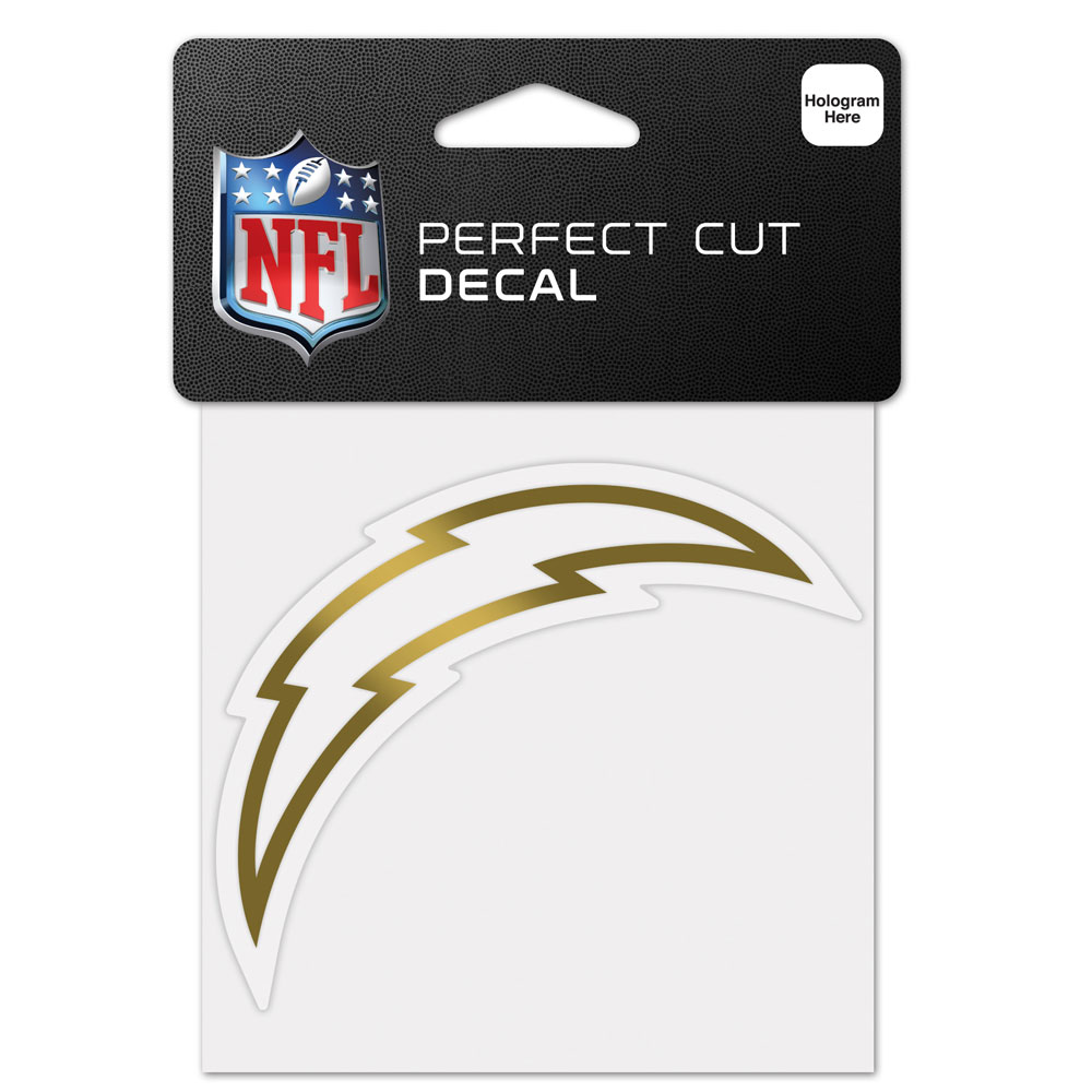 Los Angeles Chargers Decal 4x4 Perfect Cut Metallic Gold - Special Order