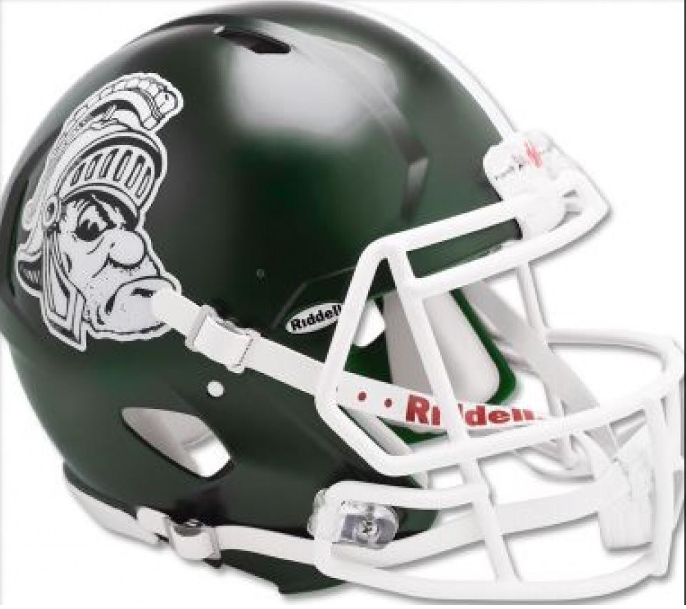 Michigan State Spartans Helmet Riddell Authentic Full Size Speed Style Gruff Sparty Design Special Order