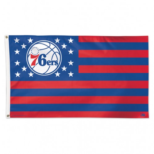 Philadelphia 76ers Flag 3x5 Deluxe Style Stars and Stripes Design - Special Order