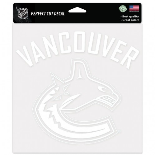 Vancouver Canucks Decal 8x8 Perfect Cut White