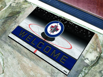 Winnipeg Jets Door Mat 18x30 Welcome Crumb Rubber - Special Order
