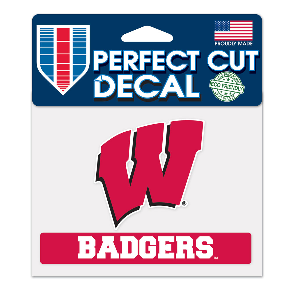 Wisconsin Badgers Decal 4.5x5.75 Perfect Cut Color - Special Order
