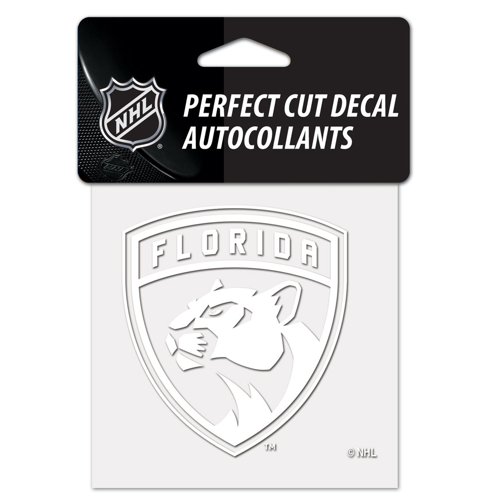 Florida Panthers Decal 4x4 Perfect Cut White - Special Order