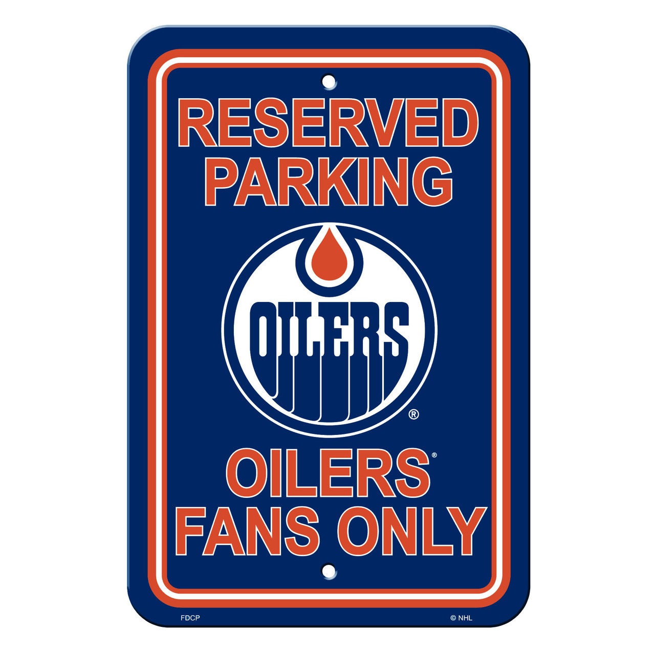 Edmonton Oilers Sign 12x18 Plastic Reserved Parking Style CO