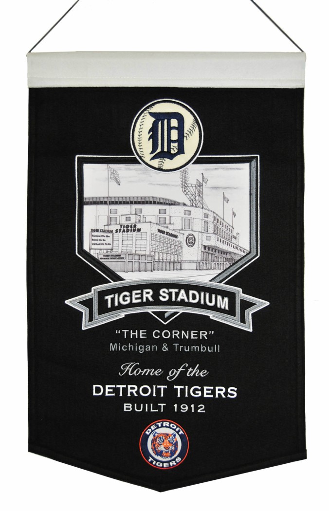 Detroit Tigers Banner 15x24 Wool Stadium Tiger Stadium