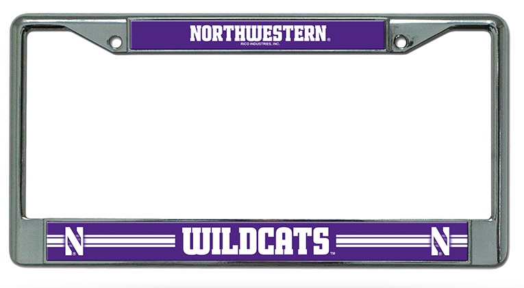 Northwestern Wildcats License Plate Frame Chrome