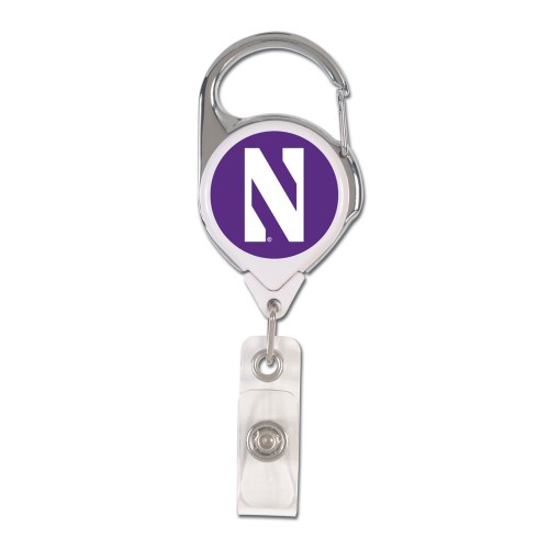 Northwestern Wildcats Badge Holder Premium Retractable - Special Order