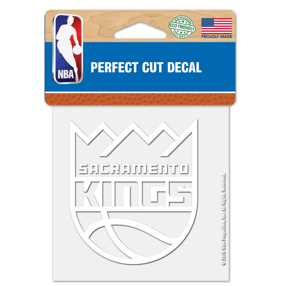 Sacramento Kings Decal 4x4 Perfect Cut White - Special Order