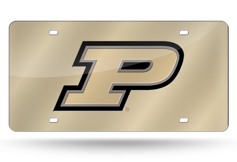 Purdue Boilermakers License Plate Laser Cut Gold - Special Order
