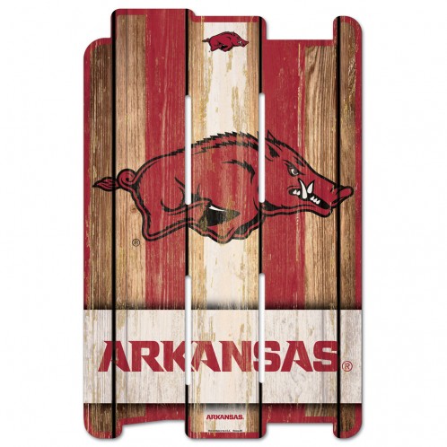 Arkansas Razorbacks Sign 11x17 Wood Fence Style - Special Order