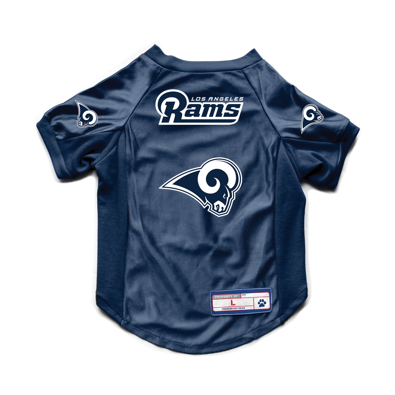Los Angeles Rams Pet Jersey Stretch Size L - Special Order
