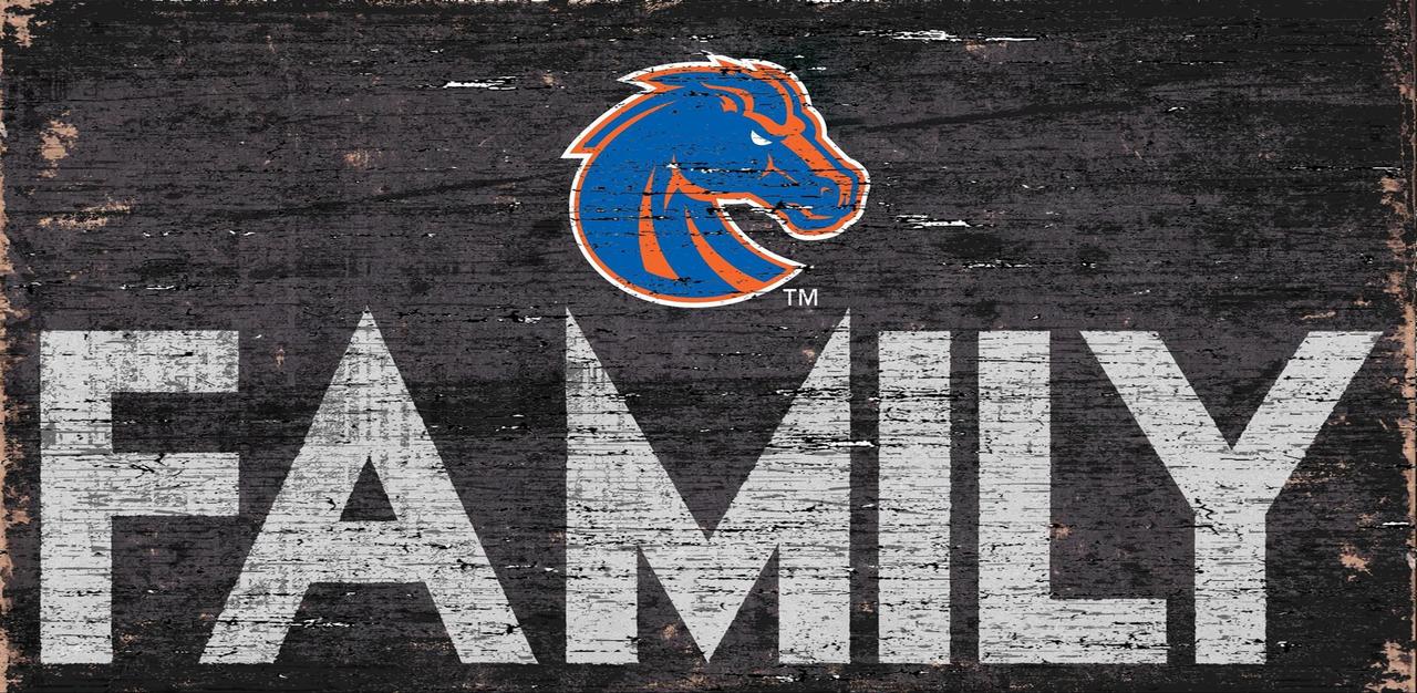 Boise State Broncos Sign Wood 12x6 Family Design - Special Order