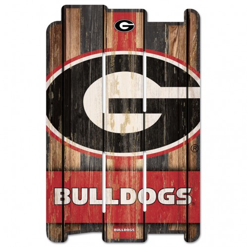 Georgia Bulldogs Sign 11x17 Wood Fence Style