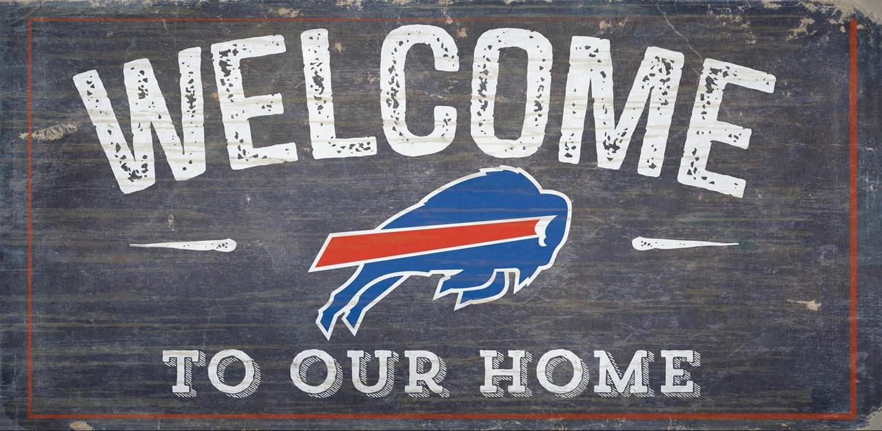 Buffalo Bills Sign Wood 6x12 Welcome To Our Home Design - Special Order
