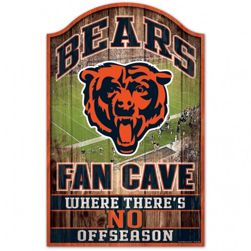 Chicago Bears Sign 11x17 Wood Fan Cave Design