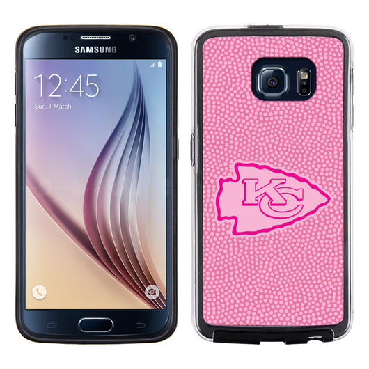 Kansas City Chiefs Phone Case Pink Football Pebble Grain Feel Samsung Galaxy S6 CO
