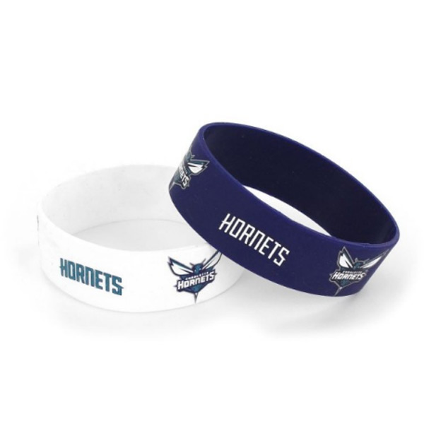 Charlotte Hornets Bracelets - 2 Pack Wide - Special Order