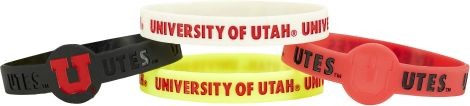 Utah Utes Bracelets - 4 Pack Silicone - Special Order