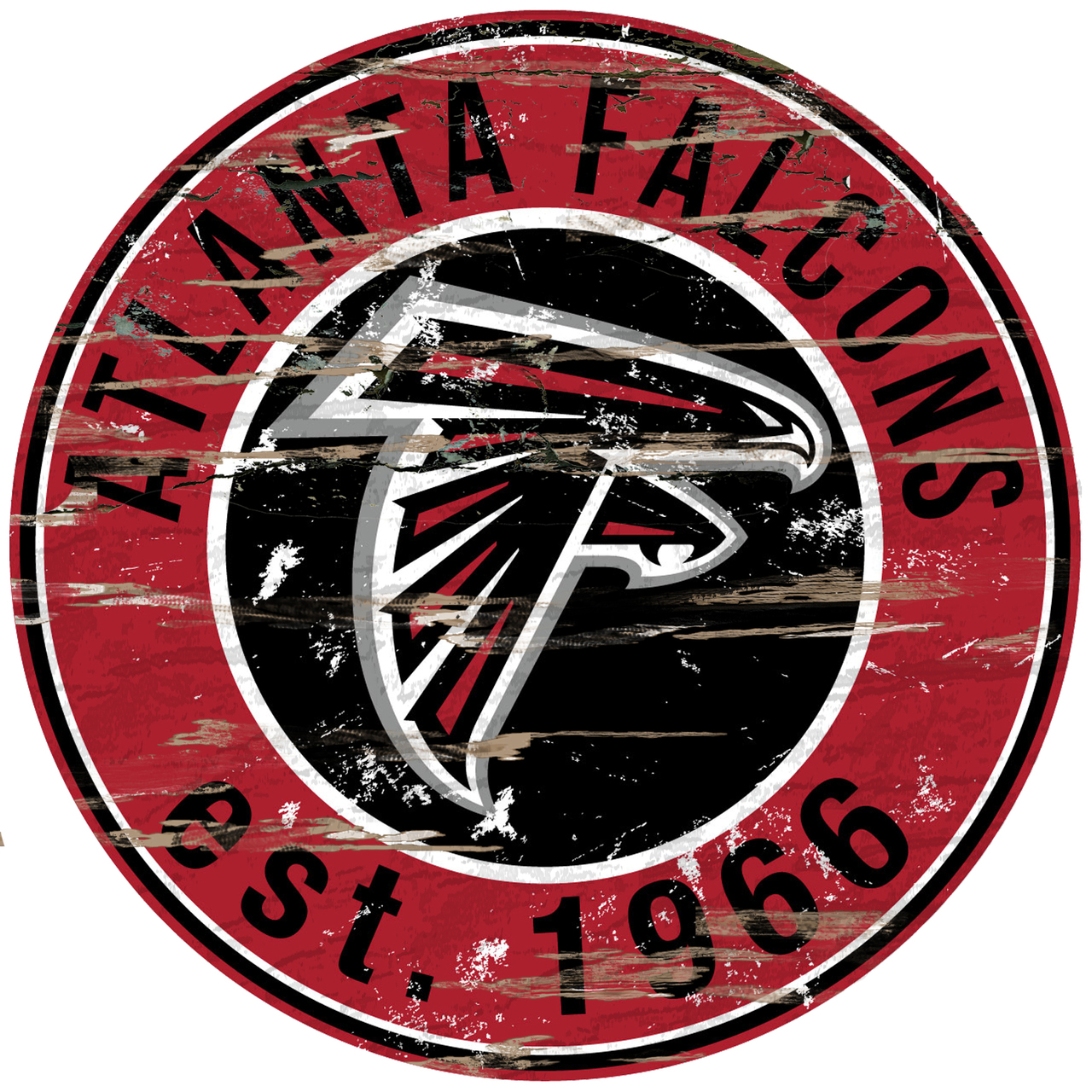 Atlanta Falcons Wood Sign - 24 Round - Special Order
