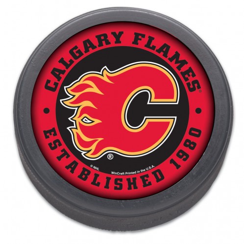 Calgary Flames Hockey Puck - est 1980 - Bulk - Special Order
