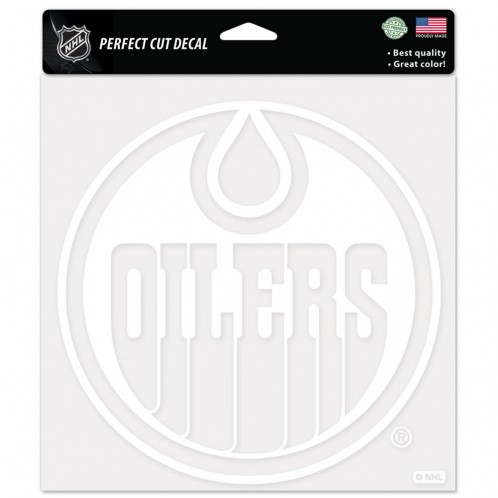 Edmonton Oilers Decal 8x8 Perfect Cut White
