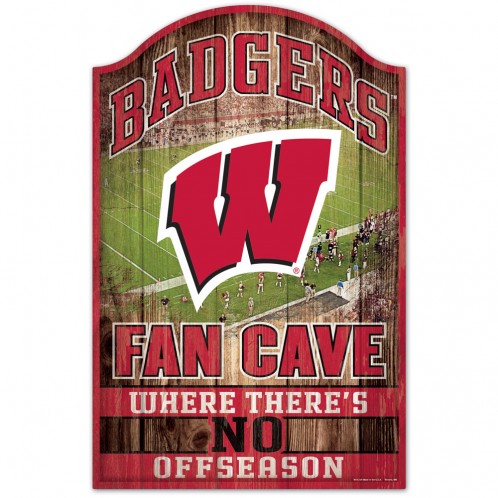 Wisconsin Badgers Sign 11x17 Wood Fan Cave Design