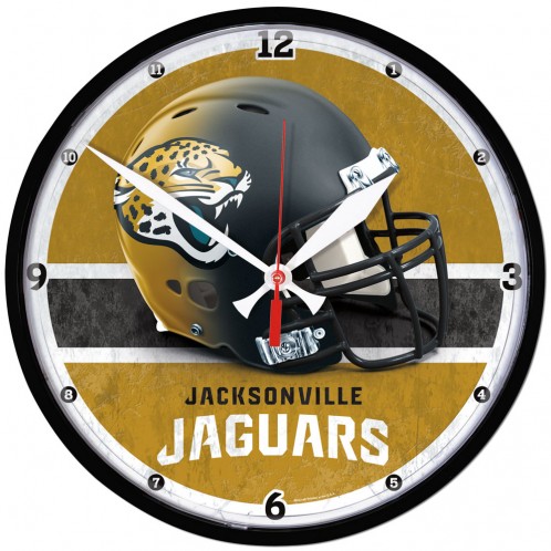 Jacksonville Jaguars Clock Round Wall Style Chrome