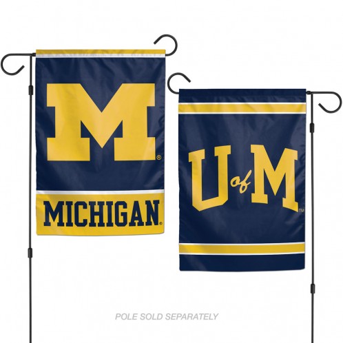 Michigan Wolverines Flag 12x18 Garden Style 2 Sided