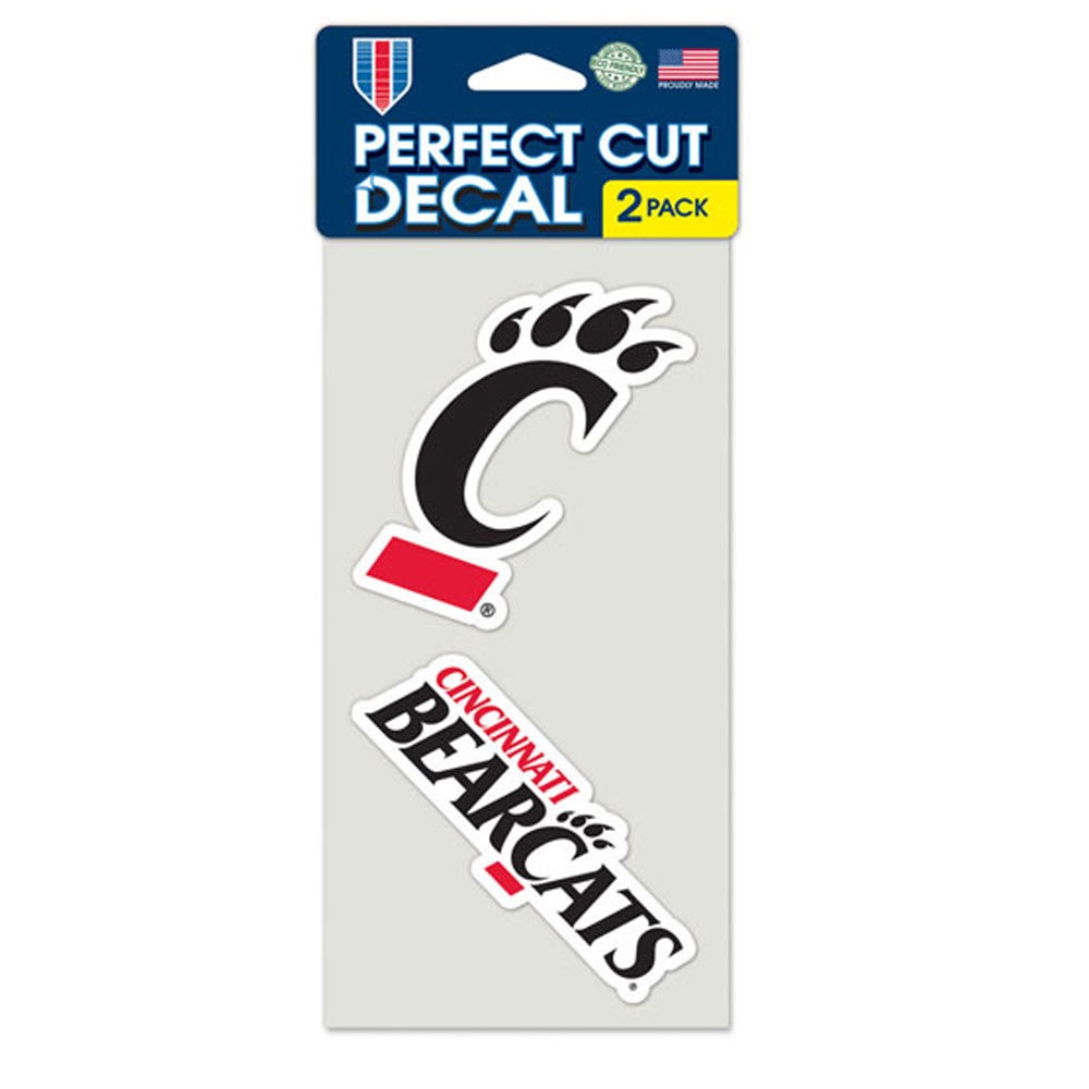 Cincinnati Bearcats Decal 4x4 Perfect Cut Set of 2 Special Order