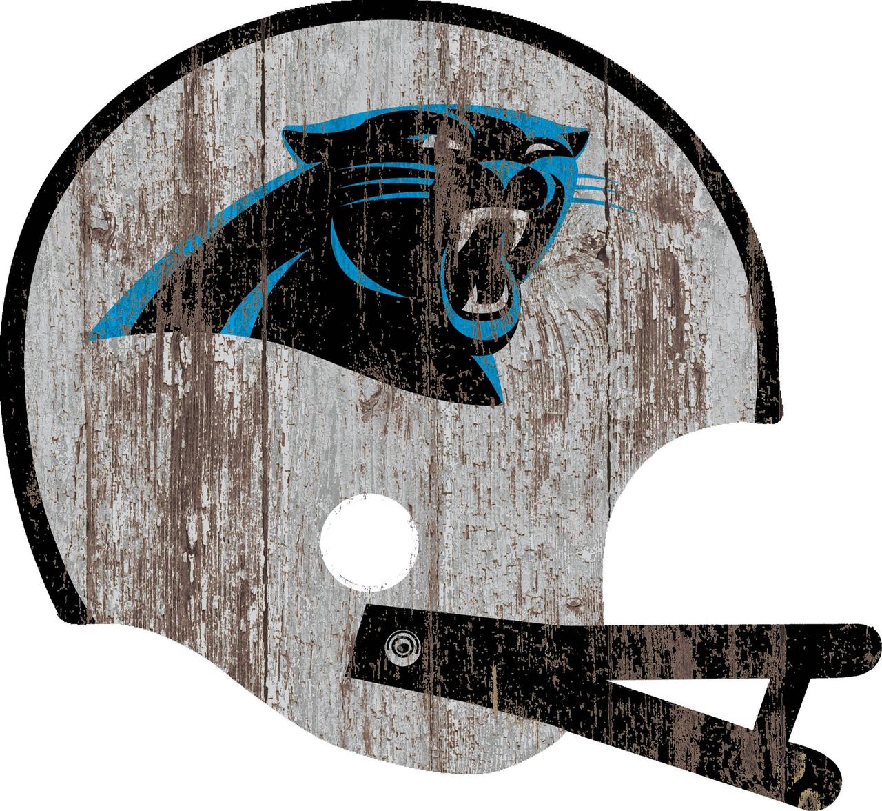 Carolina Panthers  Sign - Large Wood Helmet