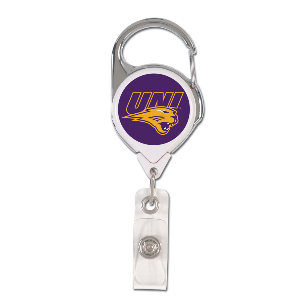 Northern Iowa Panthers Badge Holder Premium Retractable - Special Order