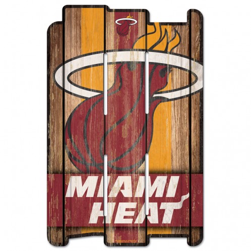 Miami Heat Sign 11x17 Wood Fence Style - Special Order