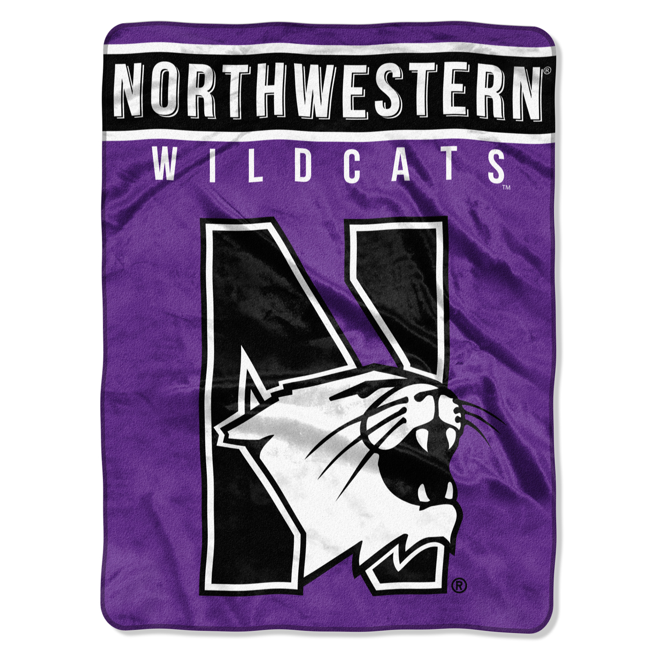 Northwestern Wildcats Blanket 60x80 Raschel Basic Design - Special Order