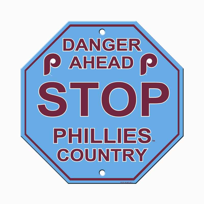 Philadelphia Phillies Sign 12x12 Plastic Stop Style Retro CO