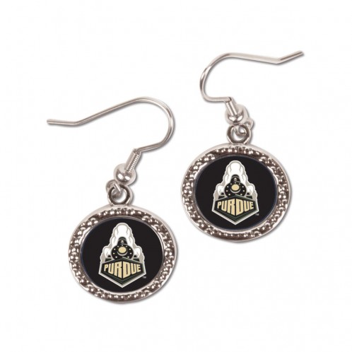Purdue Boilermakers Earrings Round Style - Special Order