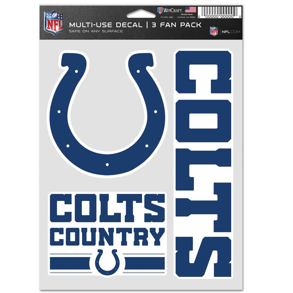 Indianapolis Colts Decal Multi Use Fan 3 Pack