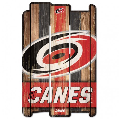 Carolina Hurricanes Sign 11x17 Wood Fence Style - Special Order