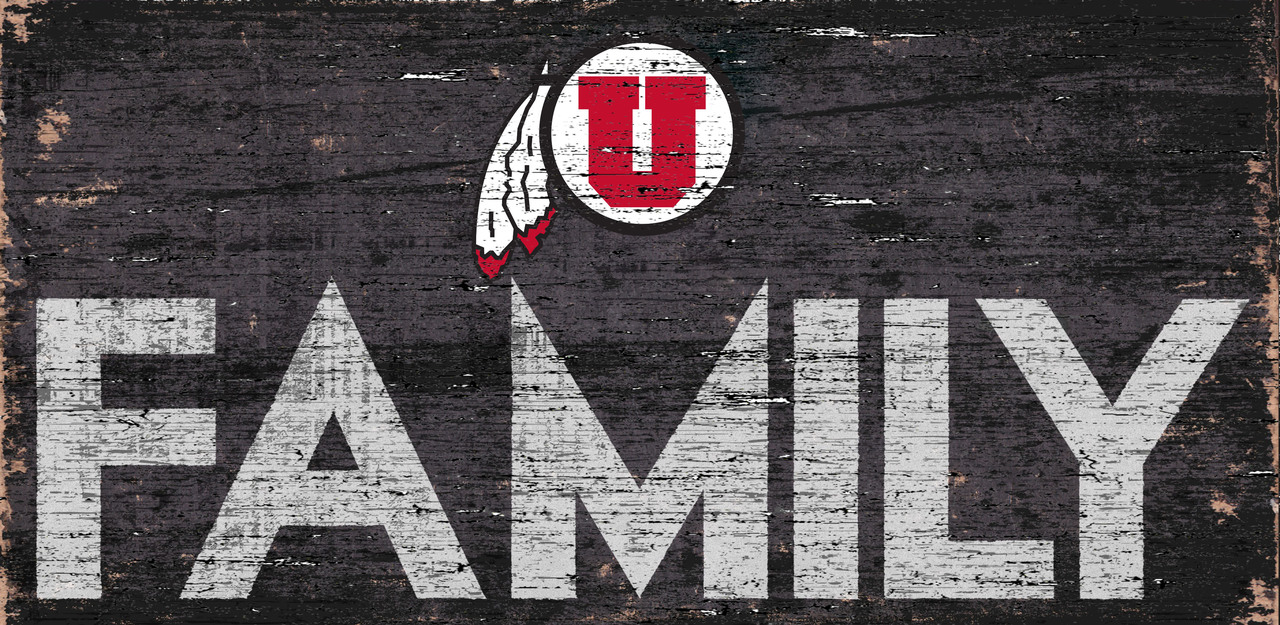 Utah Utes Sign Wood 12x6 Family Design - Special Order