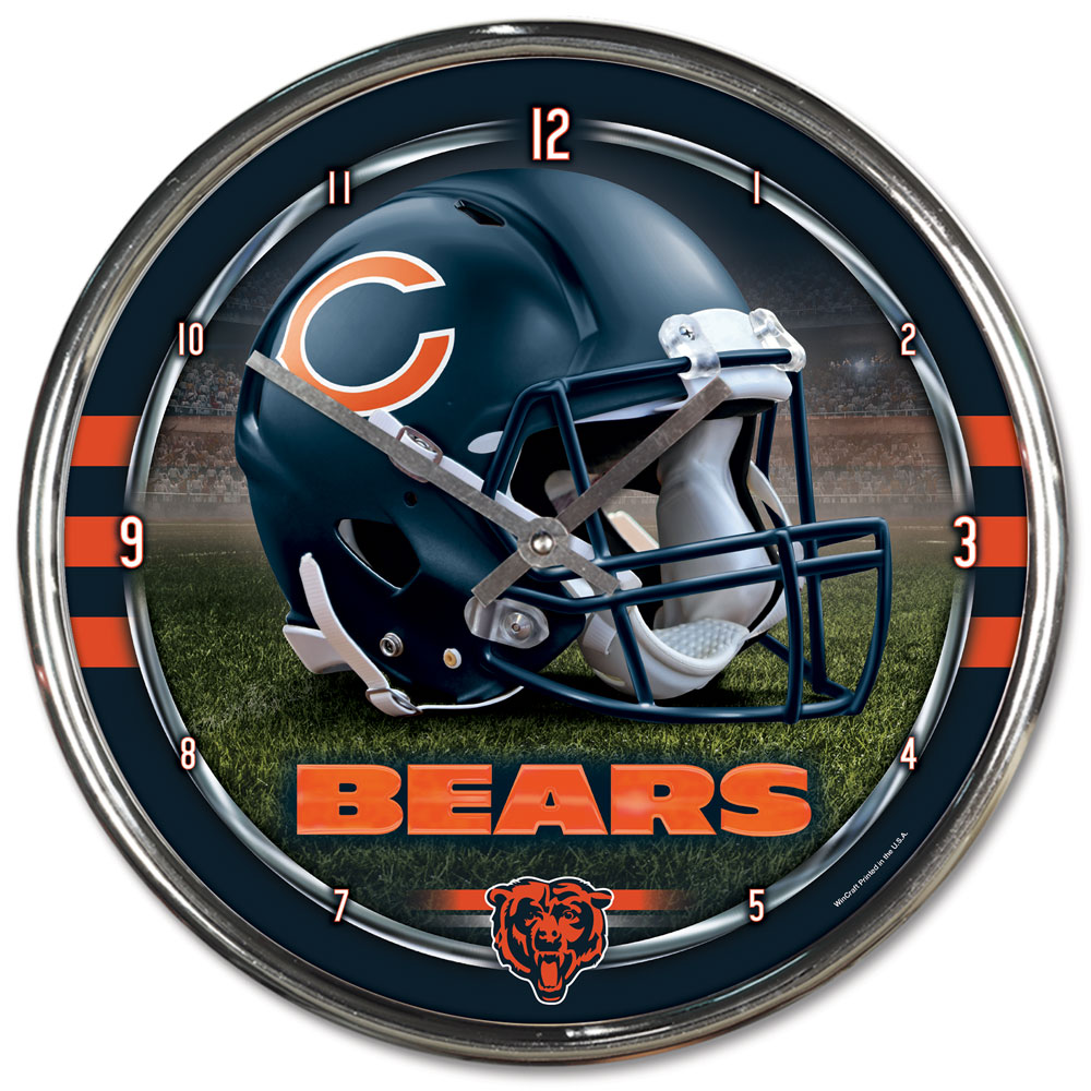 Chicago Bears Round Chrome Wall Clock