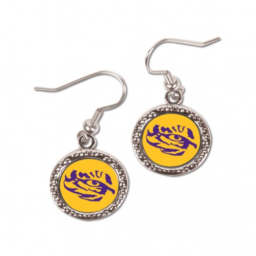 LSU Tigers Earrings Round Style - Special Order