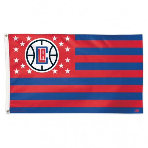 Los Angeles Clippers Flag 3x5 Deluxe Style Stars and Stripes Design - Special Order
