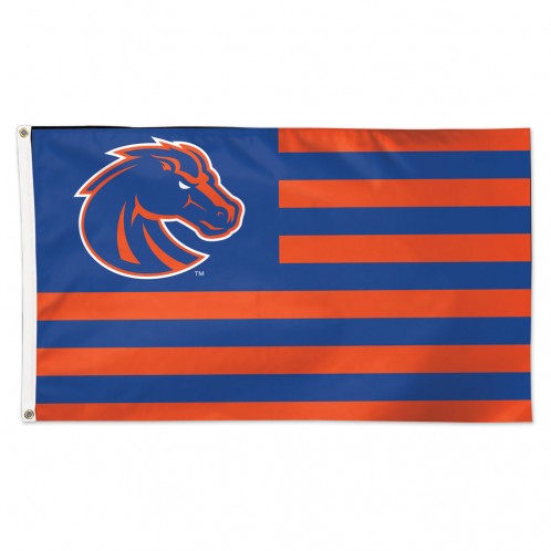 Boise State Broncos Flag 3x5 Deluxe Style Stars and Stripes Design - Special Order