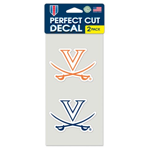 Virginia Cavaliers Decal 4x4 Perfect Cut Set of 2 - Special Order
