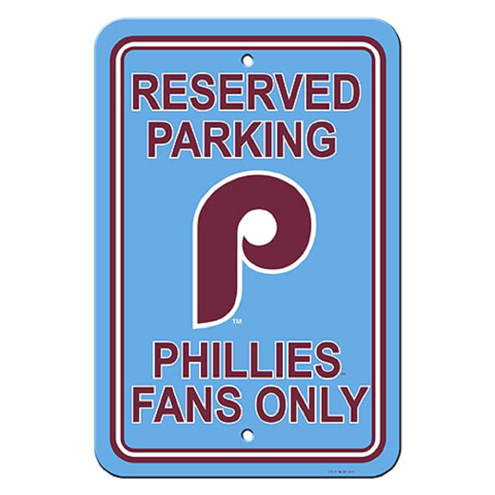 Philadelphia Phillies Sign 12x18 Plastic Reserved Parking Style Retro CO