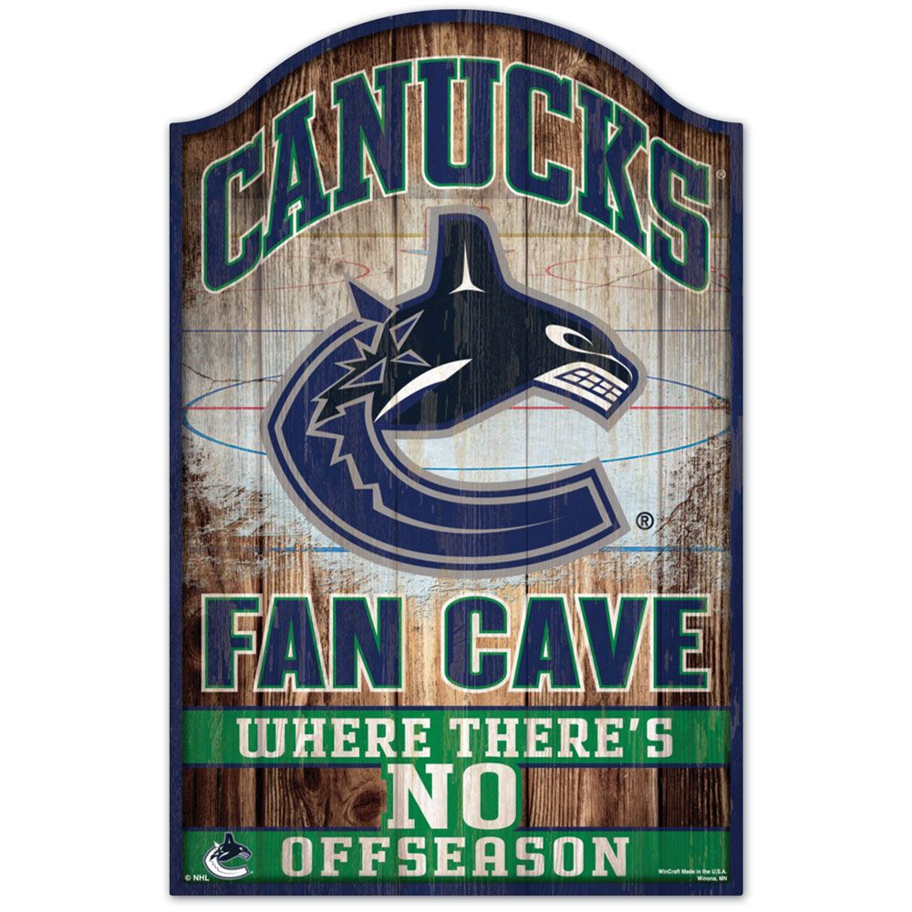Vancouver Canucks Sign 11x17 Wood Fan Cave Design - Special Order