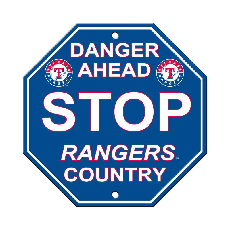 Texas Rangers Sign 12x12 Plastic Stop Style CO